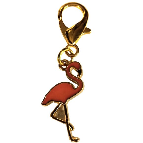 Flamingo Hug Charm Keychain Clip Inspirational Card - Picture 2 of 6